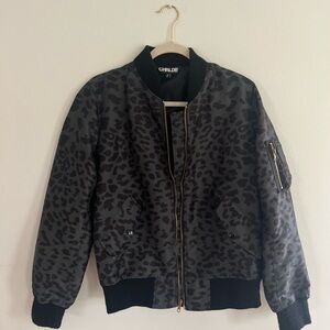CHRLDR Black Leopard Bomber Jacket